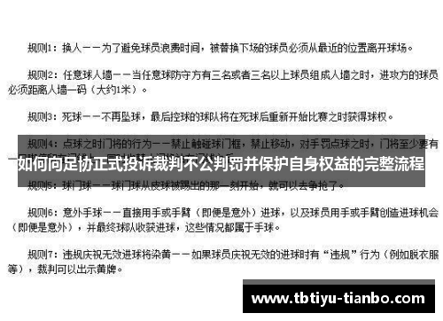 如何向足协正式投诉裁判不公判罚并保护自身权益的完整流程