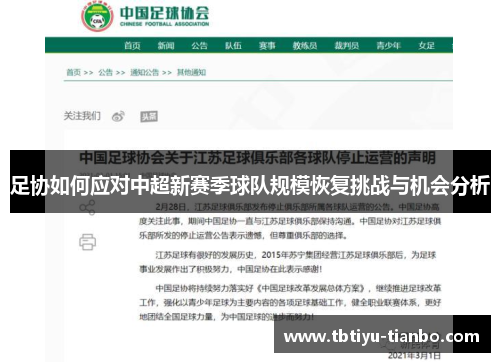 足协如何应对中超新赛季球队规模恢复挑战与机会分析