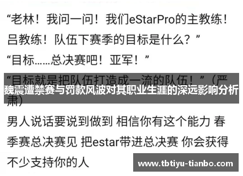 魏震遭禁赛与罚款风波对其职业生涯的深远影响分析